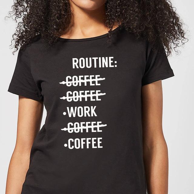 Camiseta "Coffee Routine" - Mujer - Negro - 5XL - Negro on Productcaster.