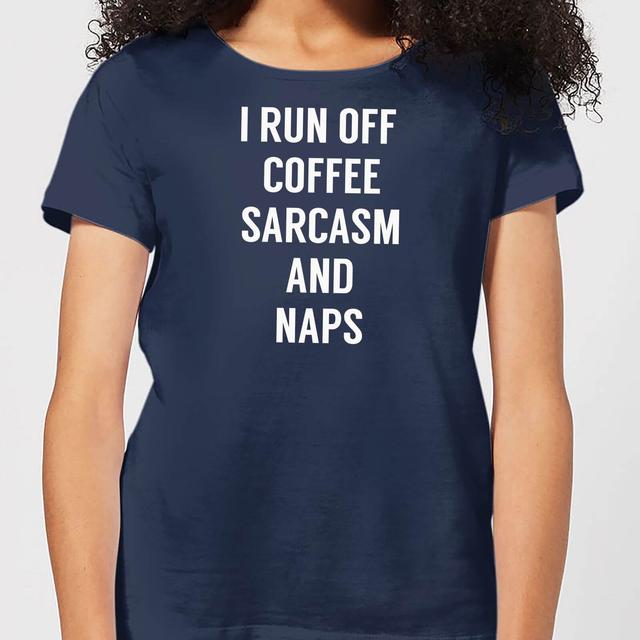 I Run Off Coffee Sarcasm and Naps Women's T-Shirt - Navy - XL - Marineblau on Productcaster.