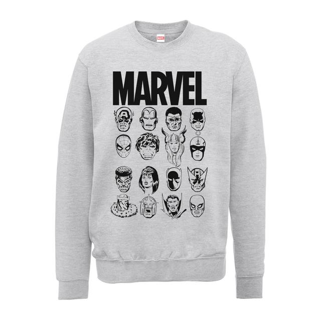 Marvel Multi Heads Men's Grey Sweatshirt - XXL on Productcaster.