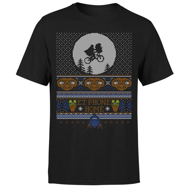 Camiseta Navidad Fair Isle "E.T Phone Home" - Hombre - Negro - S on Productcaster.