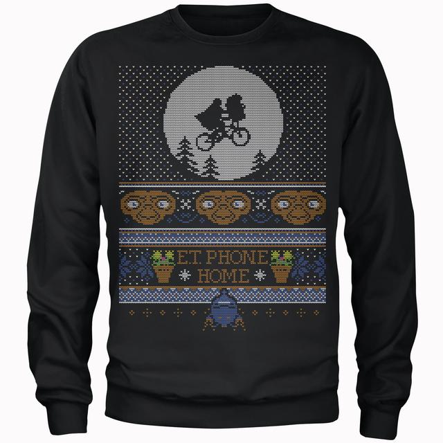 Sudadera Navidad Fair Isle "E.T Phone Home" - Hombre - Negro - XXL on Productcaster.