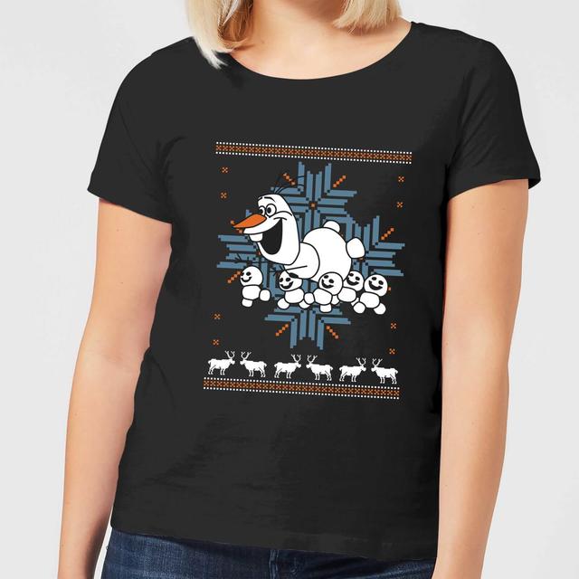 Disney Frozen Olaf And Snowmen Women's Black T-Shirt - L - Schwarz on Productcaster.