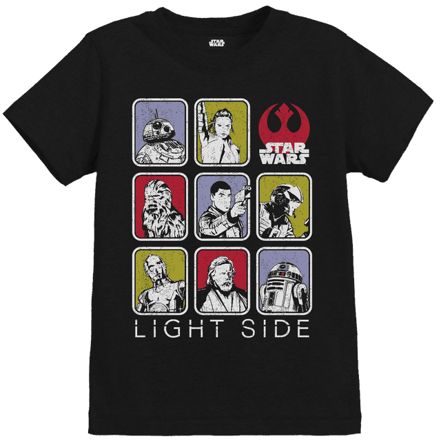 T-Shirt Star Wars The Last Jedi Light Side Kid's Black - 9 - 10 Years on Productcaster.