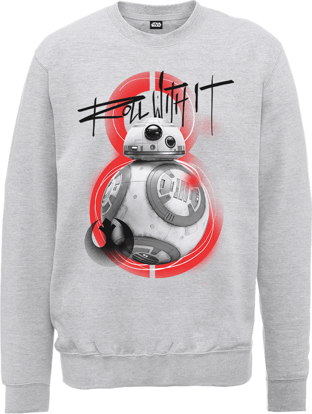 Star Wars The Last Jedi BB8 Roll With IT Grey Sweatshirt - XXL on Productcaster.