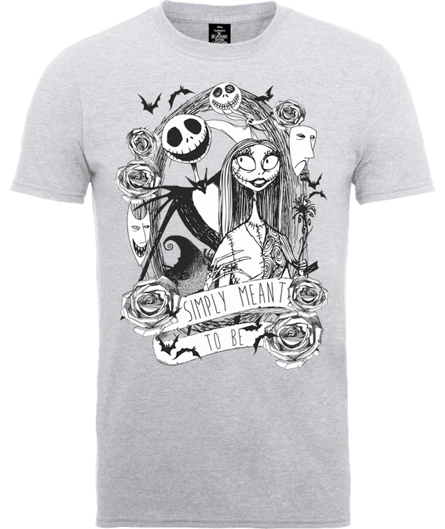 T-Shirt Disney The Nightmare Before Christmas Jack Skellington And Sally Grey - XS on Productcaster.