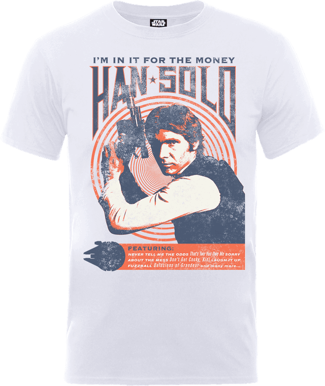 Star Wars Han Solo Retro Poster T-Shirt - White - M on Productcaster.