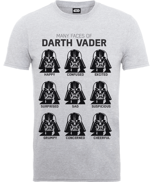 Star Wars Many Faces Of Darth Vader T-Shirt - Grey - XL on Productcaster.