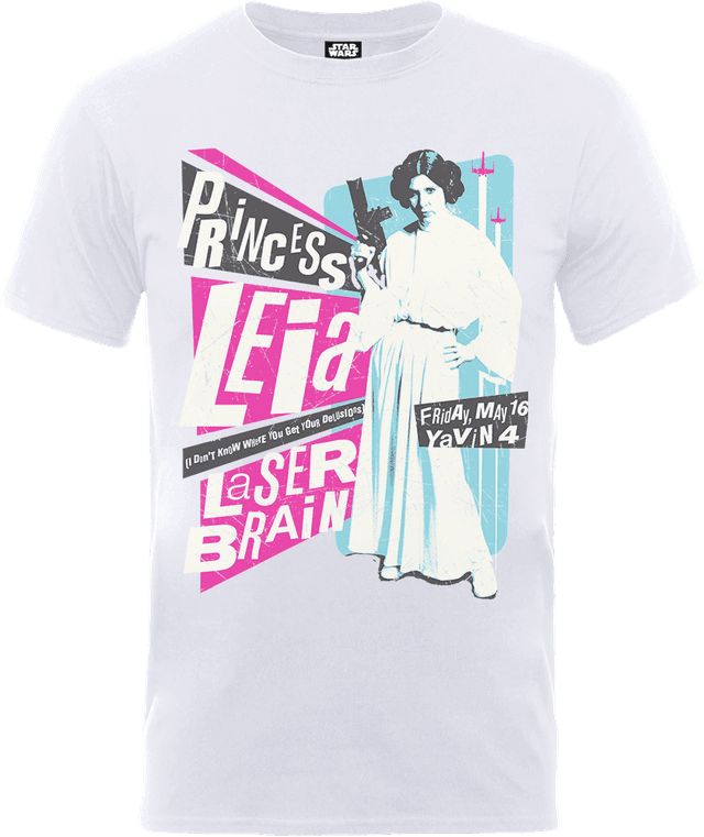 T-Shirt Homme Princess Leïa Rock Poster - Star Wars - Blanc - XXL - Blanc on Productcaster.