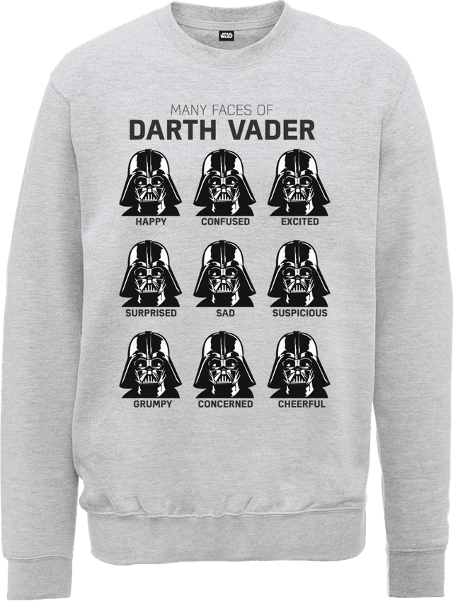 Star Wars Many Faces Of Darth Vader Sweatshirt - Grey - XL on Productcaster.