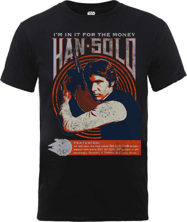 Star Wars Han Solo Retro Poster T-Shirt - Schwarz - XL on Productcaster.