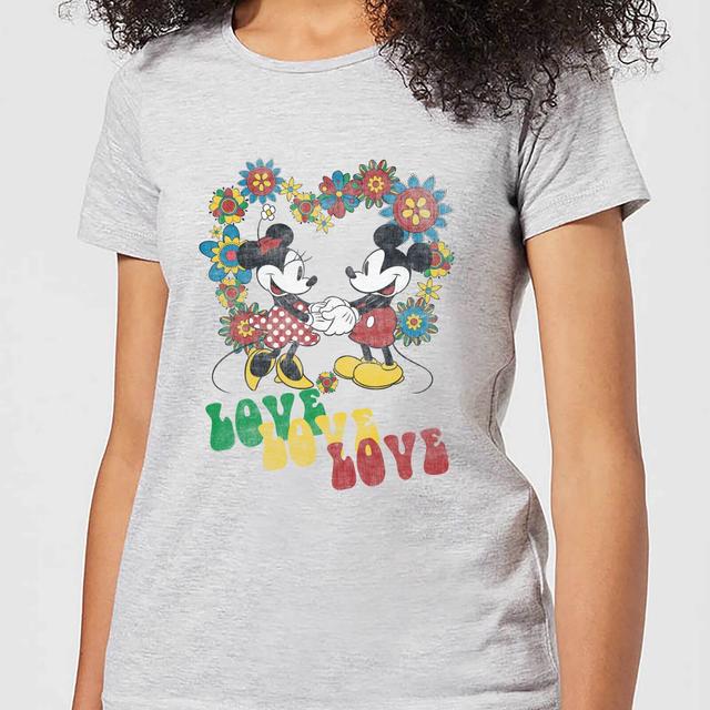 Disney Mickey Mouse Hippie Love Women's T-Shirt - Grey - XXL on Productcaster.