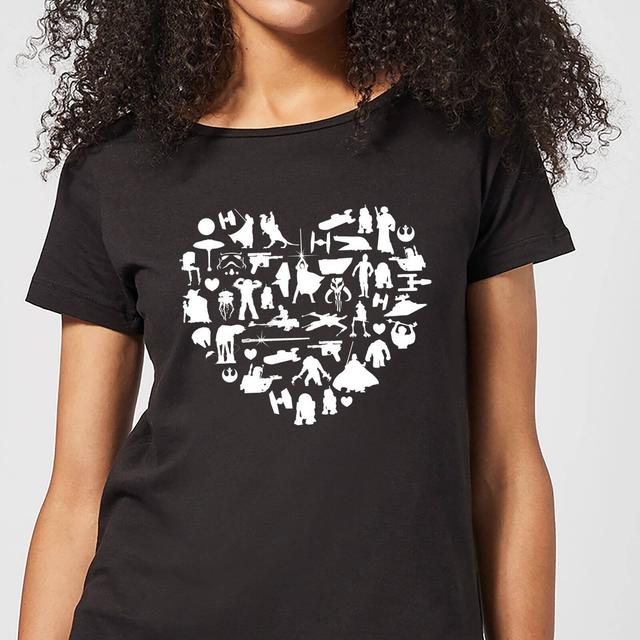 Star Wars Valentine's Heart Montage Frauen T-Shirt - Schwarz - M on Productcaster.