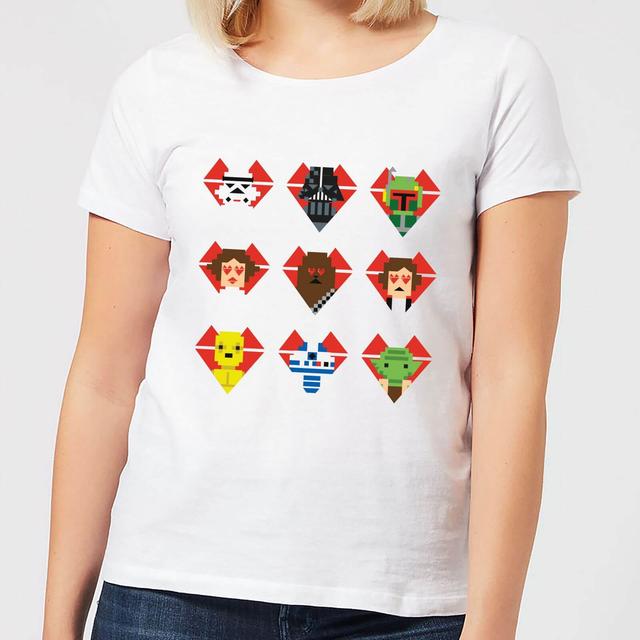 Star Wars Valentine's Pixel Montage Women's T-Shirt - White - S - Vit on Productcaster.