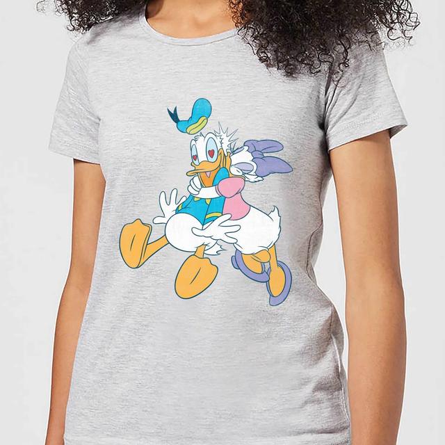 Camiseta Disney Mickey Mouse Beso Donald y Daisy - Mujer - Gris - XS on Productcaster.