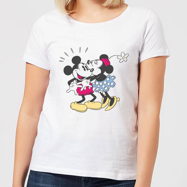 Disney Mickey Mouse Minnie Kiss Women's T-Shirt - White - M - White on Productcaster.