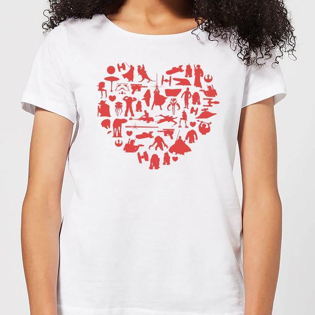 Star Wars Valentine's Heart Montage Women's T-Shirt - White - S on Productcaster.