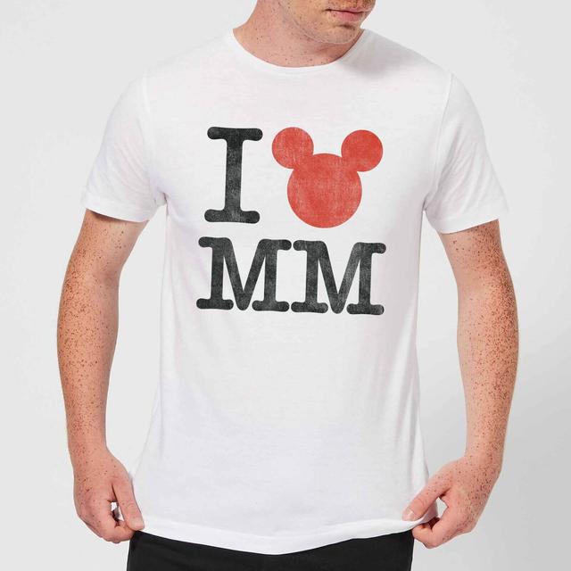 Camiseta Disney Mickey Mouse "I Love MM" - Hombre - Blanco - XXL - Blanco on Productcaster.