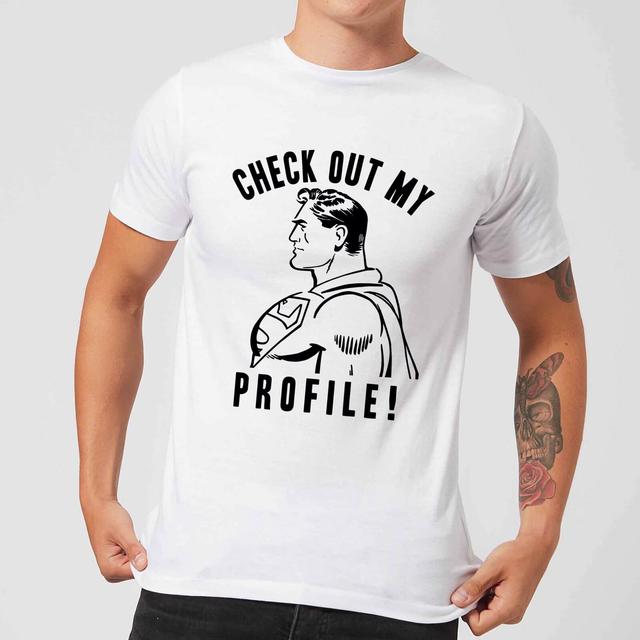 Camiseta DC Comics Superman "Check Out My Profile" - Hombre - Blanco - L - Blanco on Productcaster.