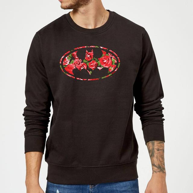 DC Comics Floral Batman Logo Sweatshirt in Black - M on Productcaster.