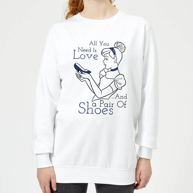 Disney Princess Cinderella All You Need Is Love Women's Sweatshirt - White - XXL on Productcaster.