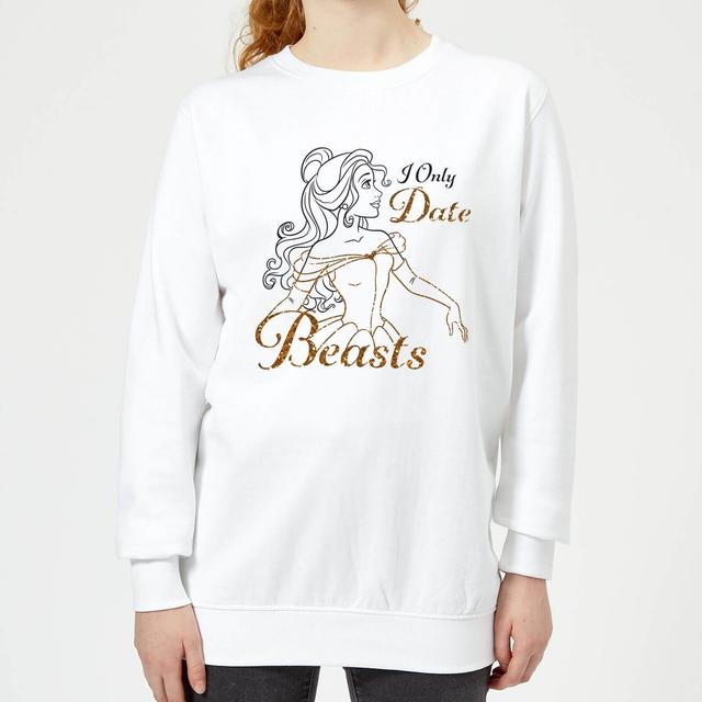 Sudadera Disney La Bella y la Bestia I Only Date Beasts - Mujer - Blanco - S on Productcaster.