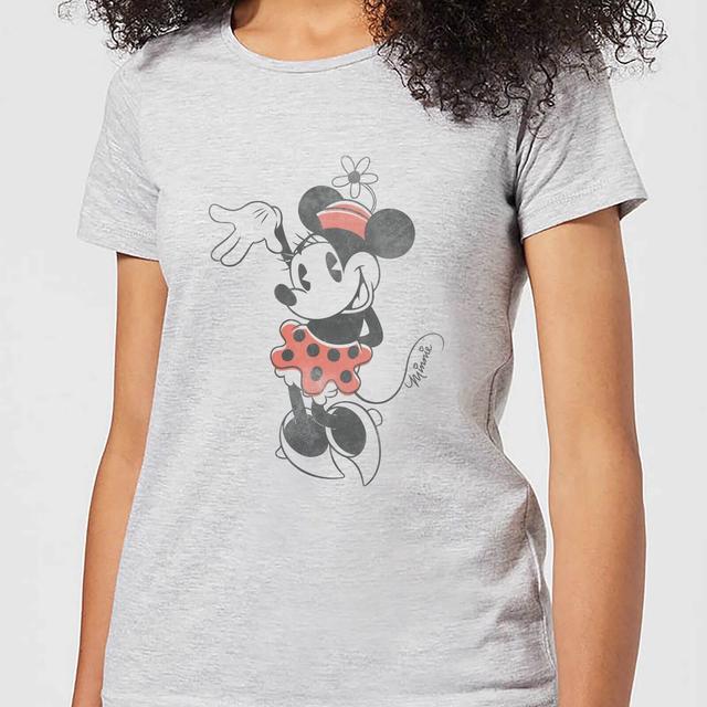 Disney Mickey Mouse Minnie Mouse Waving Women's T-Shirt - Grey - XS on Productcaster.