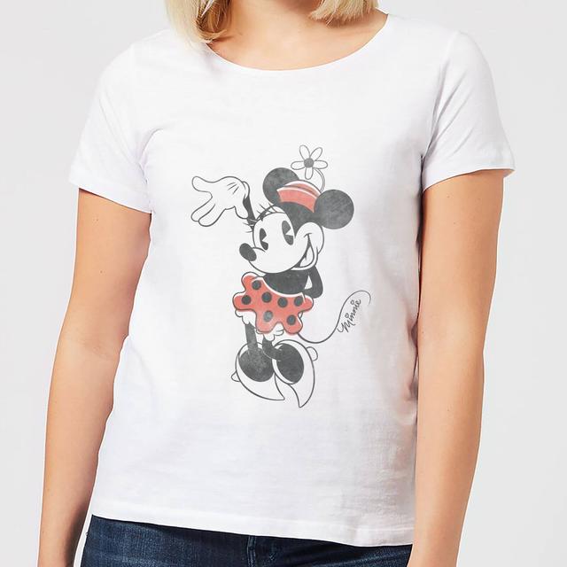 Disney Mickey Mouse Minnie Mouse Waving Frauen T-Shirt - Weiß - S on Productcaster.