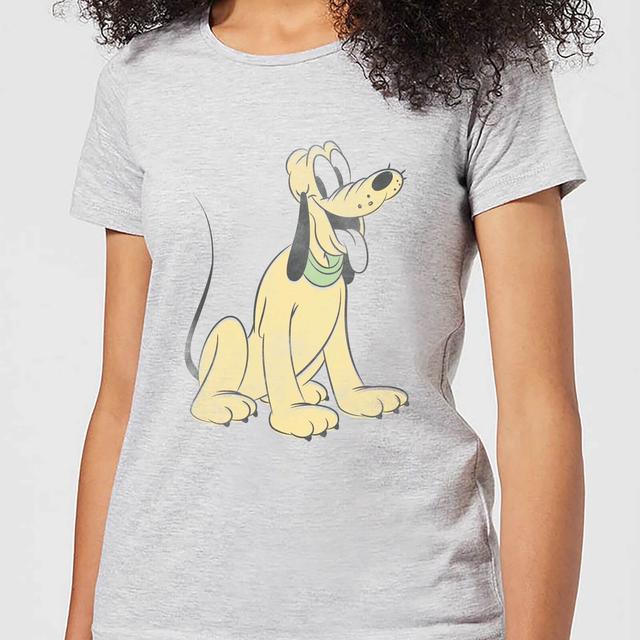 Disney Mickey Mouse Pluto Sitting Women's T-Shirt - Grey - XS on Productcaster.