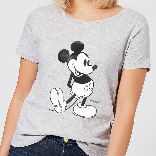 Disney Mickey Mouse Classic Kick B&W Women's T-Shirt - Grey - XS on Productcaster.