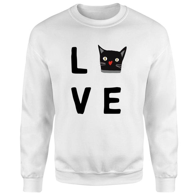 Cat Love Pullover - Weiß - M - Weiß on Productcaster.