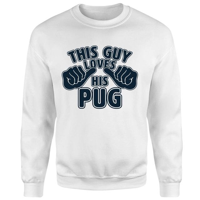 This Guy Loves His Pug Pullover - Weiß - XXL - Weiß on Productcaster.