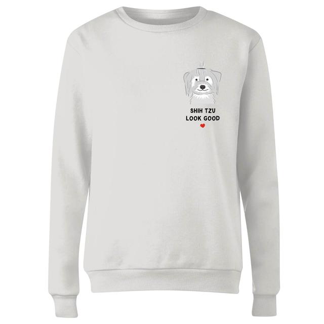 Shih Tzu Look Good Frauen Pullover - Weiß - M - Weiß on Productcaster.