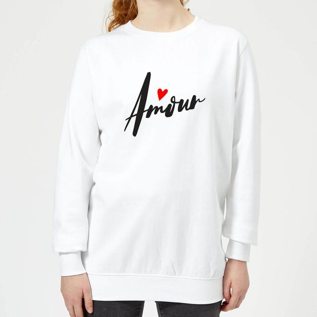 Amour Script Frauen Pullover - Weiß - XS - Weiß on Productcaster.