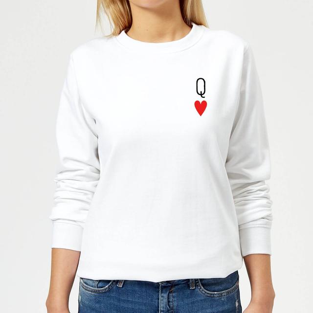 Queen Of Hearts Frauen Pullover - Weiß - XS - Weiß on Productcaster.