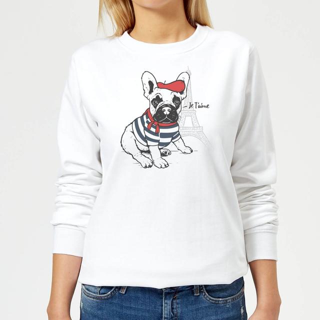 Je T'aime Frenchie Women's Sweatshirt - White - L - White on Productcaster.