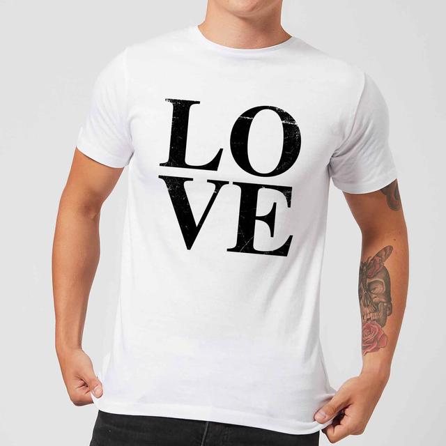 Love Textured T-Shirt - White - S - Weiß on Productcaster.