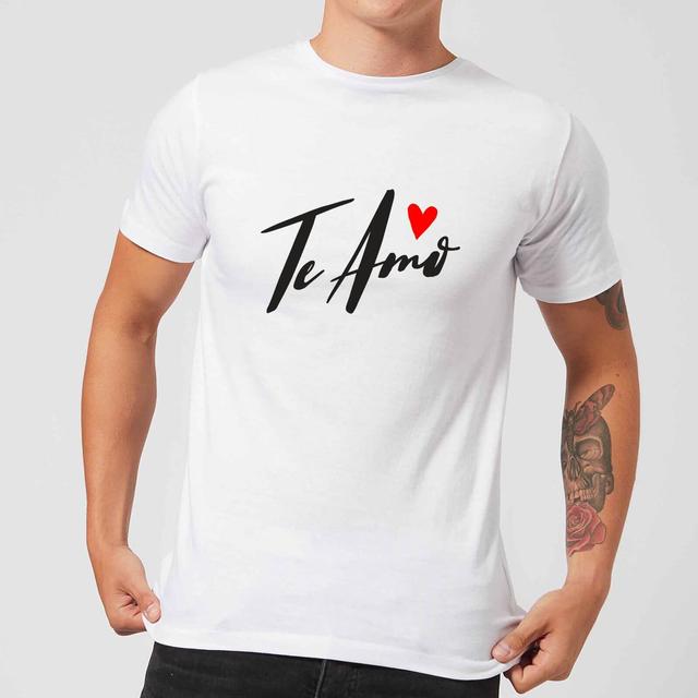 Te Amo Script T-Shirt - White - XXL - Weiß on Productcaster.