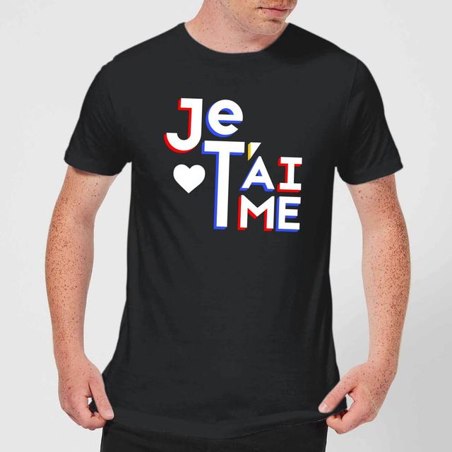 Je T'aime T-Shirt - Black - XS - Black on Productcaster.