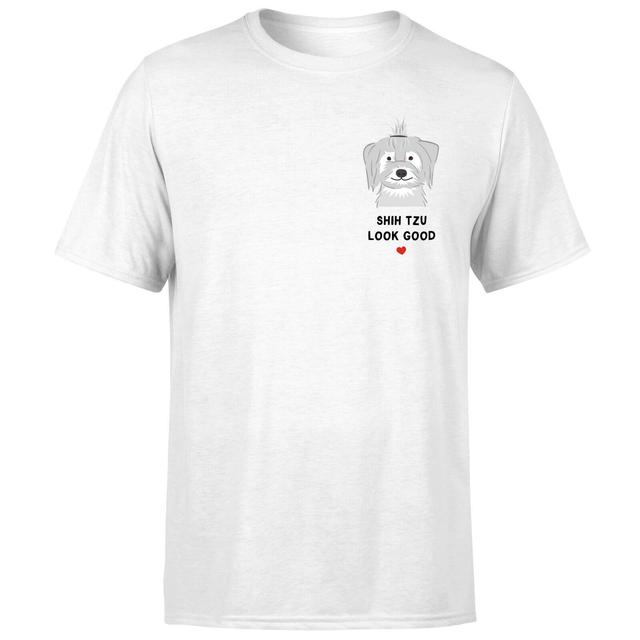 Shih Tzu Look Good T-Shirt - White - XL - Weiß on Productcaster.