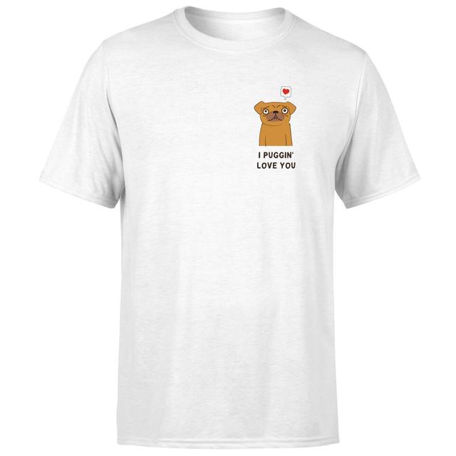 I Puggin' Love You T-Shirt - White - L - Weiß on Productcaster.