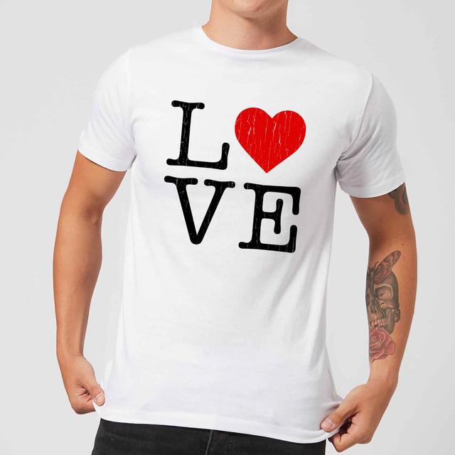 Love Heart Textured T-Shirt - White - S - White on Productcaster.