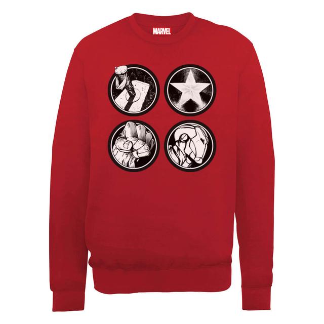 Marvel Avengers Assemble Main Logos Sweatshirt - Red - XXL on Productcaster.