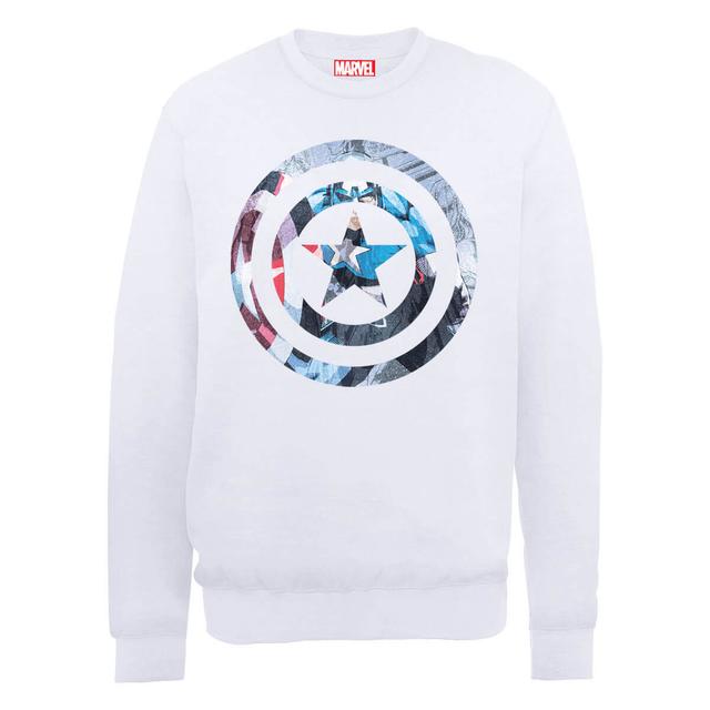 Marvel Avengers Assemble Captain America Montage Sweatshirt - White - XL on Productcaster.