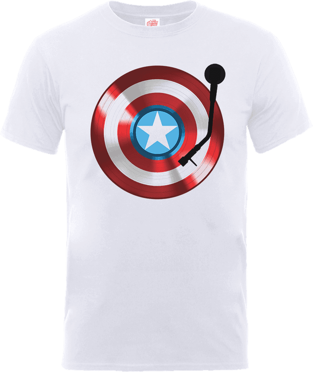 Camiseta Marvel Los Vengadores Escudo Capitán América Vinilo - Hombre - Blanco - S on Productcaster.