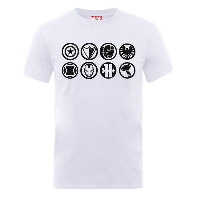 Marvel Avengers Assemble Team Icons T-Shirt - Weiß - L on Productcaster.