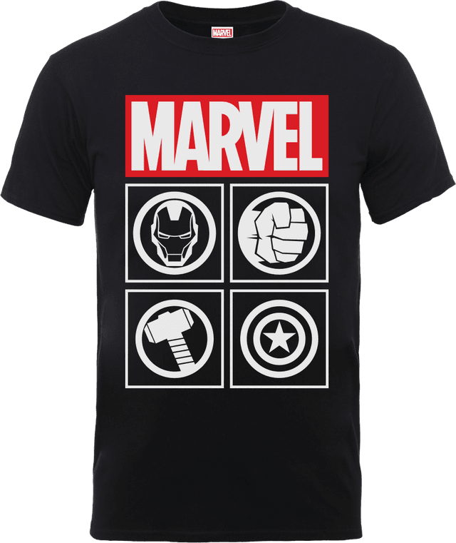 Marvel Avengers Assemble Icons T-Shirt - Schwarz - M on Productcaster.