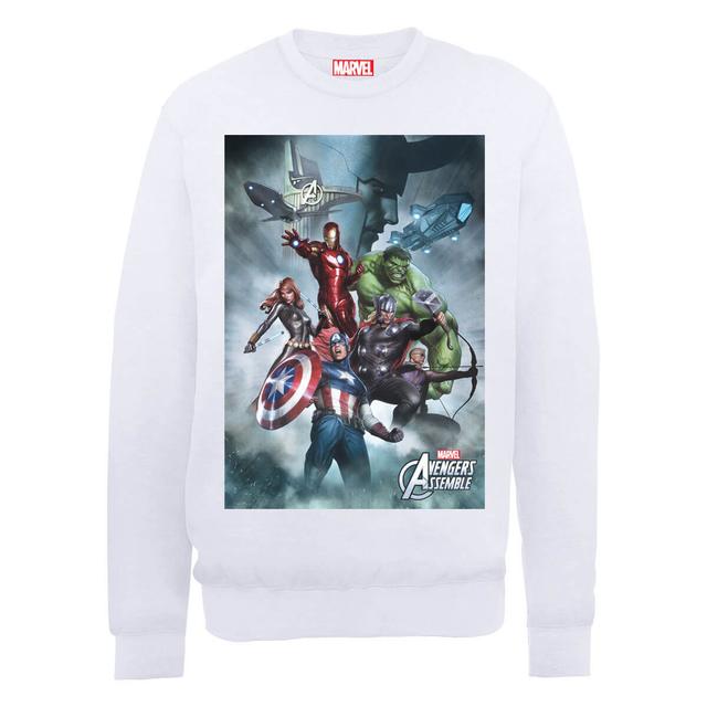 Marvel Avengers Assemble Team Montage Sweatshirt - White - L - Weiß on Productcaster.