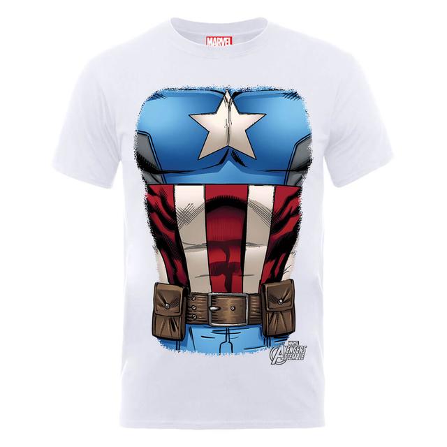 Marvel Avengers Assemble Captain America Chest T-Shirt - Weiß - XL on Productcaster.