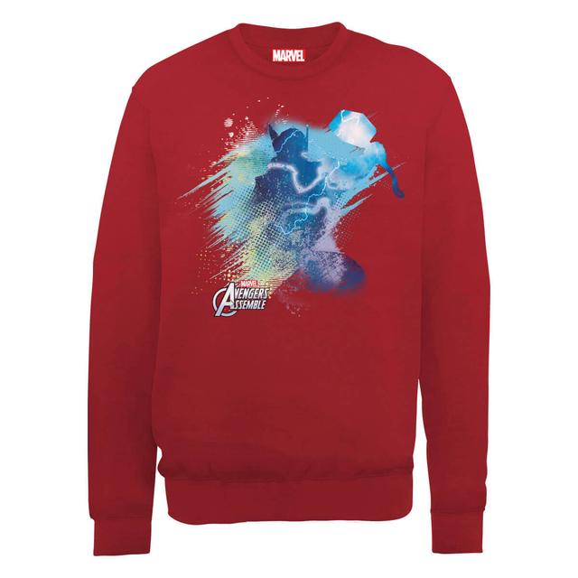 Marvel Avengers Assemble Thor Art Burst Sweatshirt - Red - XL - Rot on Productcaster.