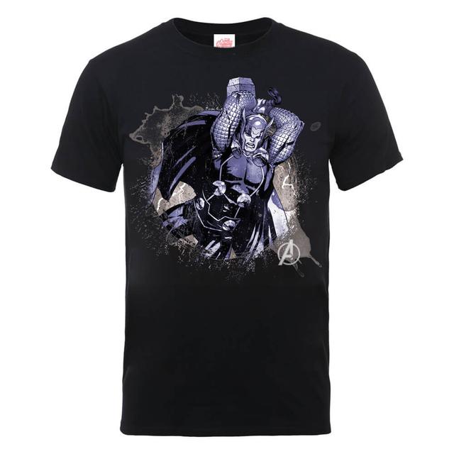 Marvel Avengers Assemble Thor Splash T-Shirt - Black - S on Productcaster.